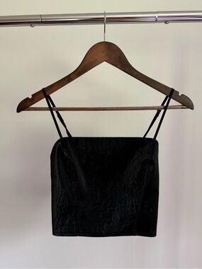 Forever 21 Black Satin Square-Neck Cami
